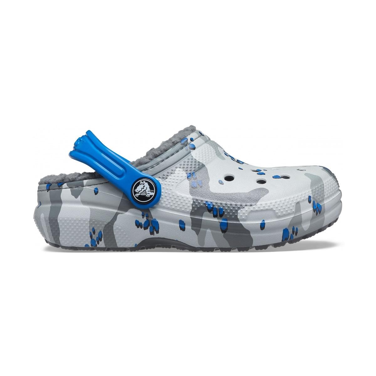 Saboti Crocs Classic Lined Camo Clog Kids Gri - Camo/Light Grey - imagine 7